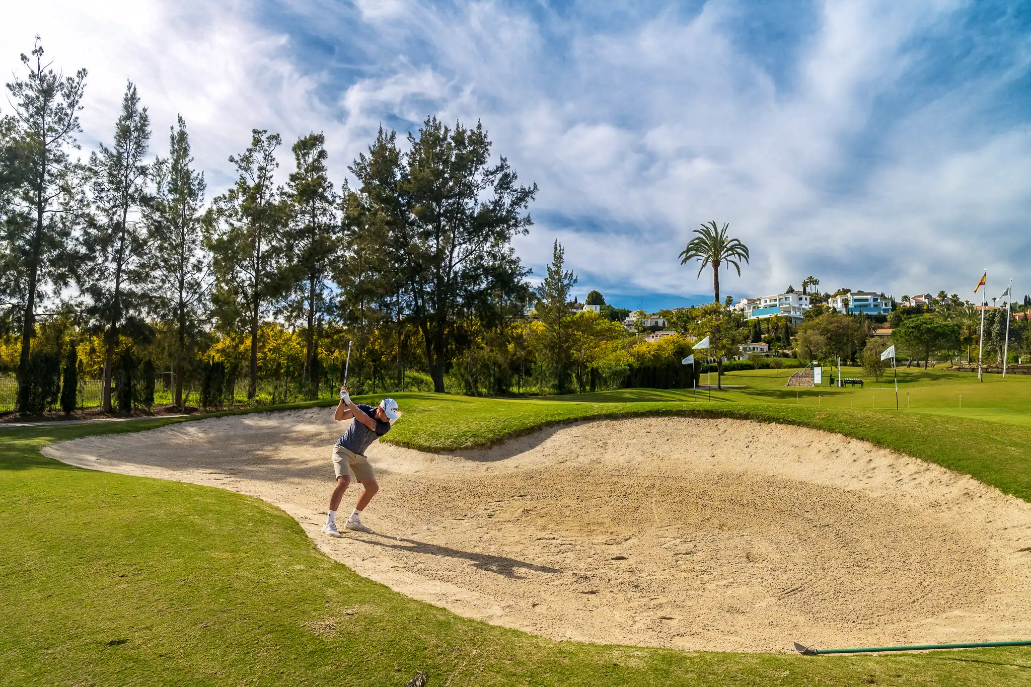 El Paraiso Golf Club - Estepona, Malaga Spain - Golf club chipping bunker practice-2